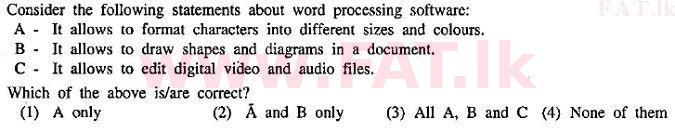 දේශීය විෂය නිර්දේශය : සාමාන්‍ය පෙළ (O/L) තොරතුරු හා සන්නිවේදන තාක්ෂණය (ICT) - 2010 දෙසැම්බර් - ප්‍රශ්න පත්‍රය I (English මාධ්‍යය) 14 1