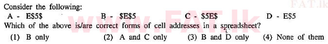 දේශීය විෂය නිර්දේශය : සාමාන්‍ය පෙළ (O/L) තොරතුරු හා සන්නිවේදන තාක්ෂණය (ICT) - 2010 දෙසැම්බර් - ප්‍රශ්න පත්‍රය I (English මාධ්‍යය) 16 1