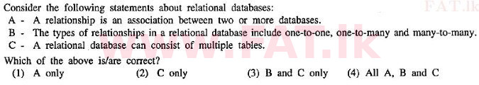දේශීය විෂය නිර්දේශය : සාමාන්‍ය පෙළ (O/L) තොරතුරු හා සන්නිවේදන තාක්ෂණය (ICT) - 2010 දෙසැම්බර් - ප්‍රශ්න පත්‍රය I (English මාධ්‍යය) 22 1
