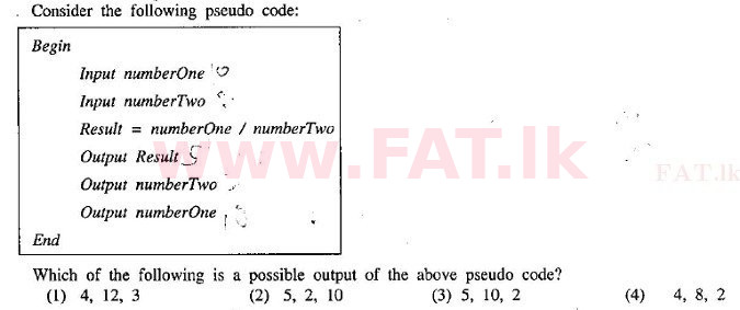 දේශීය විෂය නිර්දේශය : සාමාන්‍ය පෙළ (O/L) තොරතුරු හා සන්නිවේදන තාක්ෂණය (ICT) - 2010 දෙසැම්බර් - ප්‍රශ්න පත්‍රය I (English මාධ්‍යය) 28 1