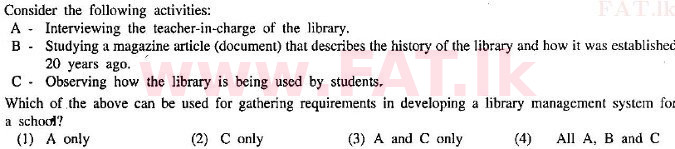 දේශීය විෂය නිර්දේශය : සාමාන්‍ය පෙළ (O/L) තොරතුරු හා සන්නිවේදන තාක්ෂණය (ICT) - 2010 දෙසැම්බර් - ප්‍රශ්න පත්‍රය I (English මාධ්‍යය) 31 1