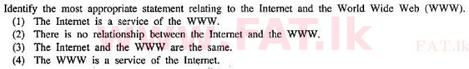 දේශීය විෂය නිර්දේශය : සාමාන්‍ය පෙළ (O/L) තොරතුරු හා සන්නිවේදන තාක්ෂණය (ICT) - 2010 දෙසැම්බර් - ප්‍රශ්න පත්‍රය I (English මාධ්‍යය) 32 1