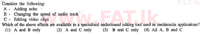 දේශීය විෂය නිර්දේශය : සාමාන්‍ය පෙළ (O/L) තොරතුරු හා සන්නිවේදන තාක්ෂණය (ICT) - 2010 දෙසැම්බර් - ප්‍රශ්න පත්‍රය I (English මාධ්‍යය) 34 1