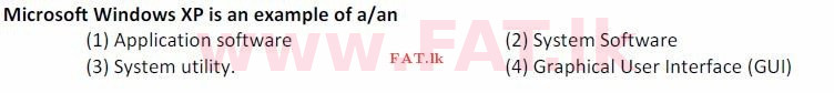 දේශීය විෂය නිර්දේශය : සාමාන්‍ය පෙළ (O/L) තොරතුරු හා සන්නිවේදන තාක්ෂණය (ICT) - 2007 දෙසැම්බර් - ප්‍රශ්න පත්‍රය I (English මාධ්‍යය) 12 1