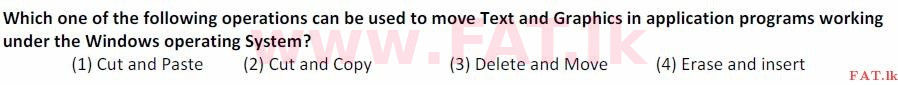 දේශීය විෂය නිර්දේශය : සාමාන්‍ය පෙළ (O/L) තොරතුරු හා සන්නිවේදන තාක්ෂණය (ICT) - 2007 දෙසැම්බර් - ප්‍රශ්න පත්‍රය I (English මාධ්‍යය) 21 1