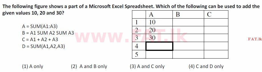 දේශීය විෂය නිර්දේශය : සාමාන්‍ය පෙළ (O/L) තොරතුරු හා සන්නිවේදන තාක්ෂණය (ICT) - 2007 දෙසැම්බර් - ප්‍රශ්න පත්‍රය I (English මාධ්‍යය) 26 1
