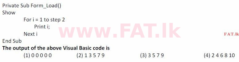 දේශීය විෂය නිර්දේශය : සාමාන්‍ය පෙළ (O/L) තොරතුරු හා සන්නිවේදන තාක්ෂණය (ICT) - 2007 දෙසැම්බර් - ප්‍රශ්න පත්‍රය I (English මාධ්‍යය) 33 1