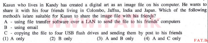 දේශීය විෂය නිර්දේශය : සාමාන්‍ය පෙළ (O/L) තොරතුරු හා සන්නිවේදන තාක්ෂණය (ICT) - 2014 දෙසැම්බර් - ප්‍රශ්න පත්‍රය I (English මාධ්‍යය) 4 1