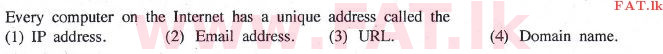 National Syllabus : Ordinary Level (O/L) Information & Communication Technology ICT - 2014 December - Paper I (English Medium) 29 1