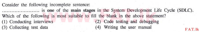දේශීය විෂය නිර්දේශය : සාමාන්‍ය පෙළ (O/L) තොරතුරු හා සන්නිවේදන තාක්ෂණය (ICT) - 2014 දෙසැම්බර් - ප්‍රශ්න පත්‍රය I (English මාධ්‍යය) 31 1