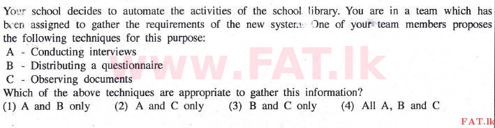 දේශීය විෂය නිර්දේශය : සාමාන්‍ය පෙළ (O/L) තොරතුරු හා සන්නිවේදන තාක්ෂණය (ICT) - 2014 දෙසැම්බර් - ප්‍රශ්න පත්‍රය I (English මාධ්‍යය) 33 1