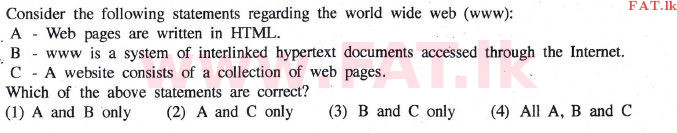 National Syllabus : Ordinary Level (O/L) Information & Communication Technology ICT - 2014 December - Paper I (English Medium) 35 1