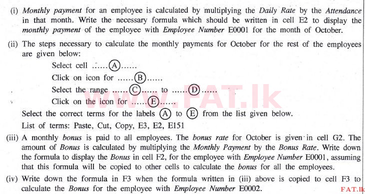 National Syllabus : Ordinary Level (O/L) Information & Communication Technology ICT - 2014 December - Paper II (English Medium) 2 2