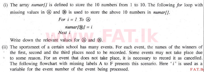 National Syllabus : Ordinary Level (O/L) Information & Communication Technology ICT - 2014 December - Paper II (English Medium) 5 1