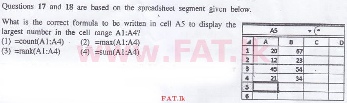 உள்ளூர் பாடத்திட்டம் : சாதாரண நிலை (சா/த) தகவல் தொடர்பாடல் தொழில்நுட்பம் - 2015 டிசம்பர் - தாள்கள் I (English மொழிமூலம்) 17 1