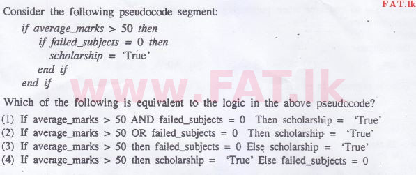 உள்ளூர் பாடத்திட்டம் : சாதாரண நிலை (சா/த) தகவல் தொடர்பாடல் தொழில்நுட்பம் - 2015 டிசம்பர் - தாள்கள் I (English மொழிமூலம்) 39 1