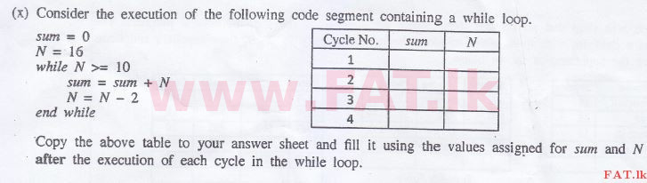දේශීය විෂය නිර්දේශය : සාමාන්‍ය පෙළ (O/L) තොරතුරු හා සන්නිවේදන තාක්ෂණය (ICT) - 2015 දෙසැම්බර් - ප්‍රශ්න පත්‍රය II (English මාධ්‍යය) 1 4