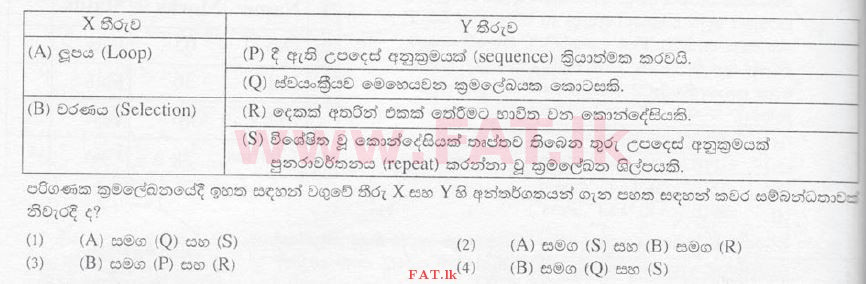 உள்ளூர் பாடத்திட்டம் : சாதாரண நிலை (சா/த) தகவல் தொடர்பாடல் தொழில்நுட்பம் - 2009 டிசம்பர் - தாள்கள் I (සිංහල மொழிமூலம்) 31 1