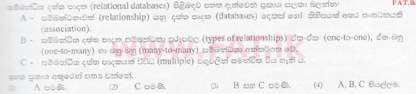 National Syllabus : Ordinary Level (O/L) Information & Communication Technology ICT - 2010 December - Paper I (සිංහල Medium) 22 1