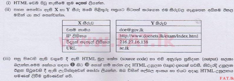 உள்ளூர் பாடத்திட்டம் : சாதாரண நிலை (சா/த) தகவல் தொடர்பாடல் தொழில்நுட்பம் - 2014 டிசம்பர் - தாள்கள் II (සිංහල மொழிமூலம்) 4 1