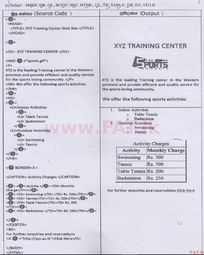 உள்ளூர் பாடத்திட்டம் : சாதாரண நிலை (சா/த) தகவல் தொடர்பாடல் தொழில்நுட்பம் - 2014 டிசம்பர் - தாள்கள் II (සිංහල மொழிமூலம்) 4 2