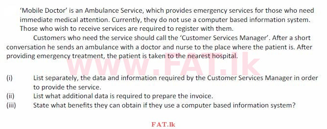 உள்ளூர் பாடத்திட்டம் : சாதாரண நிலை (சா/த) தகவல் தொடர்பாடல் தொழில்நுட்பம் - 2008 டிசம்பர் - தாள்கள் II (English மொழிமூலம்) 2 1
