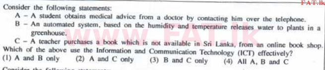 உள்ளூர் பாடத்திட்டம் : சாதாரண நிலை (சா/த) தகவல் தொடர்பாடல் தொழில்நுட்பம் - 2016 டிசம்பர் - தாள்கள் I (English மொழிமூலம்) 31 1