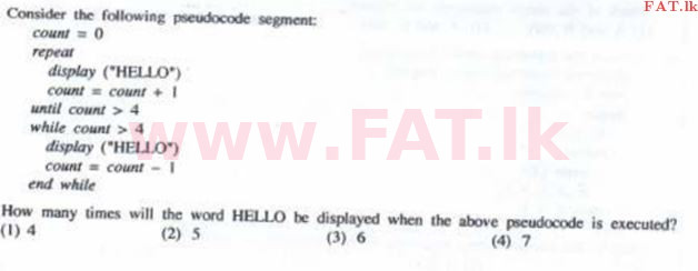 உள்ளூர் பாடத்திட்டம் : சாதாரண நிலை (சா/த) தகவல் தொடர்பாடல் தொழில்நுட்பம் - 2016 டிசம்பர் - தாள்கள் I (English மொழிமூலம்) 40 1