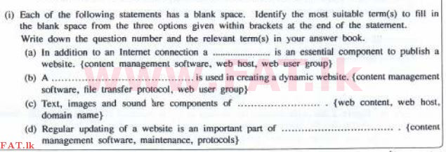 உள்ளூர் பாடத்திட்டம் : சாதாரண நிலை (சா/த) தகவல் தொடர்பாடல் தொழில்நுட்பம் - 2016 டிசம்பர் - தாள்கள் II (English மொழிமூலம்) 3 1