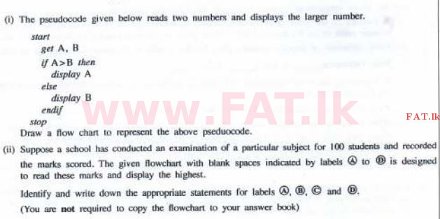 உள்ளூர் பாடத்திட்டம் : சாதாரண நிலை (சா/த) தகவல் தொடர்பாடல் தொழில்நுட்பம் - 2016 டிசம்பர் - தாள்கள் II (English மொழிமூலம்) 7 1