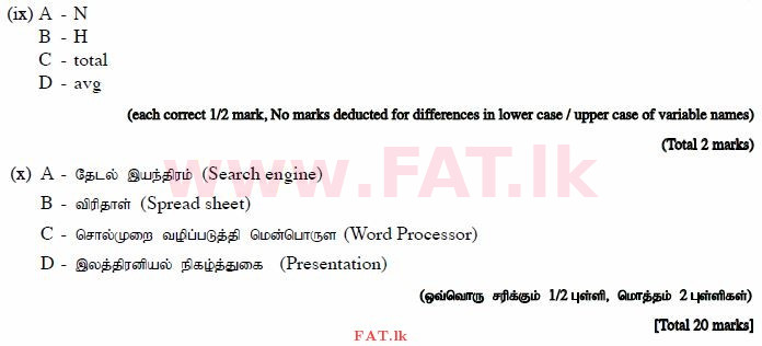 දේශීය විෂය නිර්දේශය : සාමාන්‍ය පෙළ (O/L) තොරතුරු හා සන්නිවේදන තාක්ෂණය (ICT) - 2013 දෙසැම්බර් - ප්‍රශ්න පත්‍රය II (தமிழ் මාධ්‍යය) 1 911