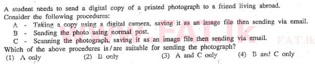 உள்ளூர் பாடத்திட்டம் : சாதாரண நிலை (சா/த) தகவல் தொடர்பாடல் தொழில்நுட்பம் - 2011 டிசம்பர் - தாள்கள் I (English மொழிமூலம்) 31 1