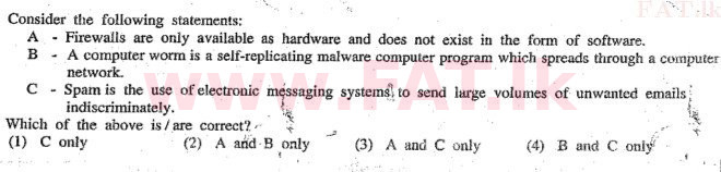 உள்ளூர் பாடத்திட்டம் : சாதாரண நிலை (சா/த) தகவல் தொடர்பாடல் தொழில்நுட்பம் - 2011 டிசம்பர் - தாள்கள் I (English மொழிமூலம்) 40 1