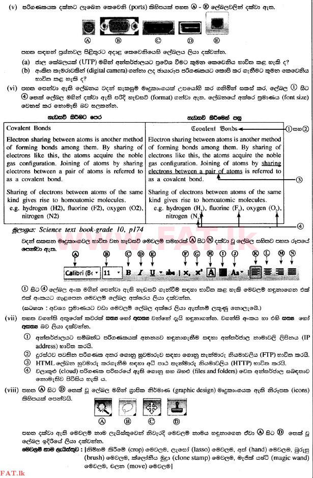 National Syllabus : Ordinary Level (O/L) Information & Communication Technology ICT - 2017 December - Paper II (සිංහල Medium) 1 2