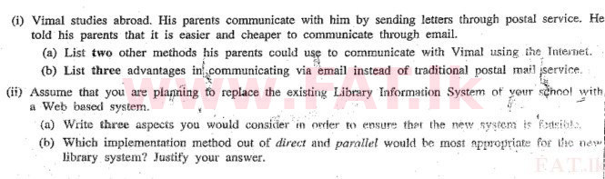 உள்ளூர் பாடத்திட்டம் : சாதாரண நிலை (சா/த) தகவல் தொடர்பாடல் தொழில்நுட்பம் - 2011 டிசம்பர் - தாள்கள் II (English மொழிமூலம்) 7 1