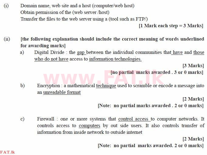 National Syllabus : Ordinary Level (O/L) Information & Communication Technology ICT - 2011 December - Paper II (English Medium) 4 1992