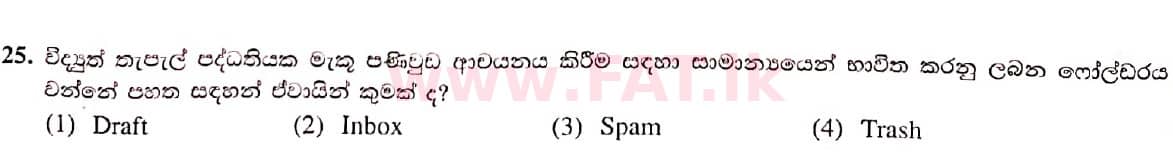 National Syllabus : Ordinary Level (O/L) Information & Communication Technology ICT - 2021 May - Paper I (සිංහල Medium) 25 1
