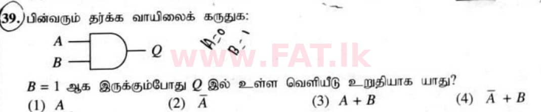 National Syllabus : Ordinary Level (O/L) Information & Communication Technology ICT - 2021 May - Paper I (தமிழ் Medium) 39 1