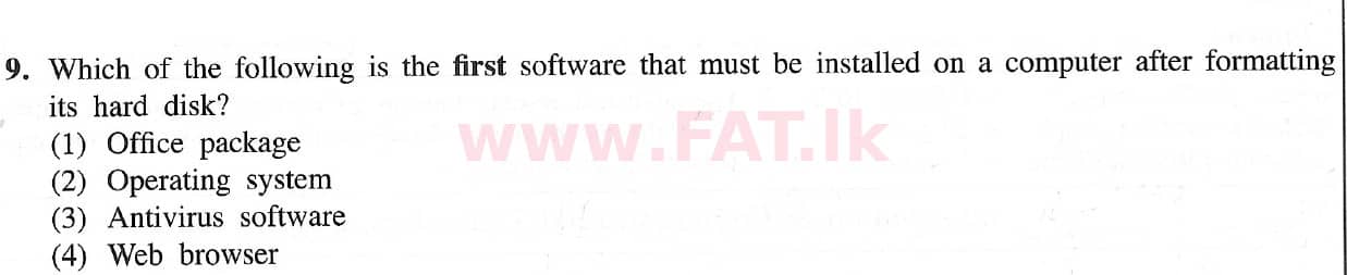 National Syllabus : Ordinary Level (O/L) Information & Communication Technology ICT - 2021 May - Paper I (English Medium) 9 1