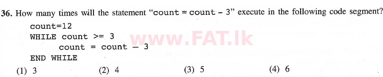 National Syllabus : Ordinary Level (O/L) Information & Communication Technology ICT - 2021 May - Paper I (English Medium) 36 1