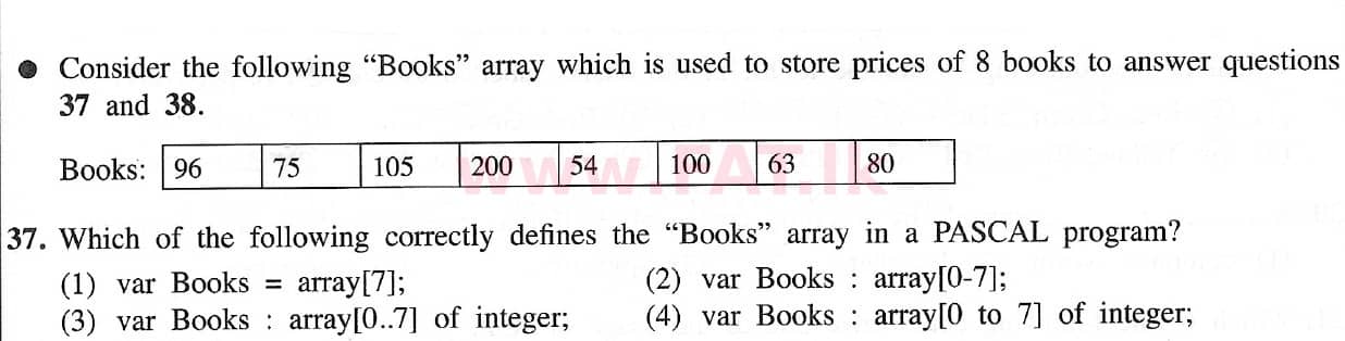 National Syllabus : Ordinary Level (O/L) Information & Communication Technology ICT - 2021 May - Paper I (English Medium) 37 1