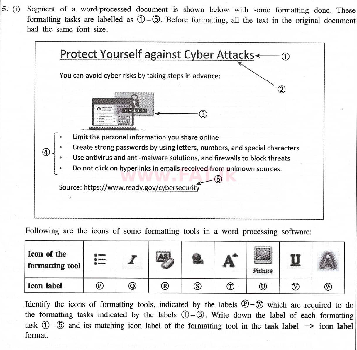 National Syllabus : Ordinary Level (O/L) Information & Communication Technology ICT - 2021 May - Paper II (English Medium) 5 1