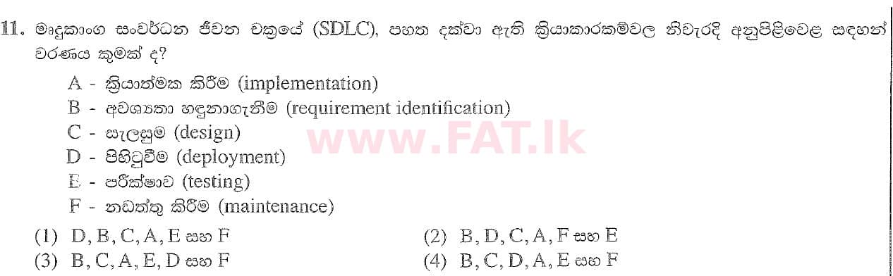 National Syllabus : Ordinary Level (O/L) Information & Communication Technology ICT - 2020 March - Paper I (සිංහල Medium) 11 1