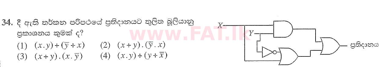 National Syllabus : Ordinary Level (O/L) Information & Communication Technology ICT - 2020 March - Paper I (සිංහල Medium) 34 1