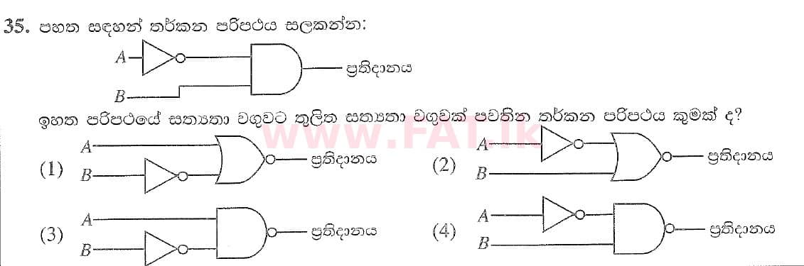 National Syllabus : Ordinary Level (O/L) Information & Communication Technology ICT - 2020 March - Paper I (සිංහල Medium) 35 1