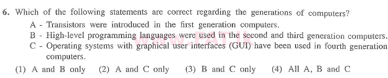 දේශීය විෂය නිර්දේශය : සාමාන්‍ය පෙළ (O/L) තොරතුරු හා සන්නිවේදන තාක්ෂණය (ICT) - 2020 මාර්තු - ප්‍රශ්න පත්‍රය I (English මාධ්‍යය) 6 1