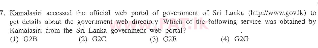 දේශීය විෂය නිර්දේශය : සාමාන්‍ය පෙළ (O/L) තොරතුරු හා සන්නිවේදන තාක්ෂණය (ICT) - 2020 මාර්තු - ප්‍රශ්න පත්‍රය I (English මාධ්‍යය) 7 1