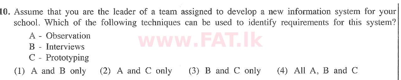 දේශීය විෂය නිර්දේශය : සාමාන්‍ය පෙළ (O/L) තොරතුරු හා සන්නිවේදන තාක්ෂණය (ICT) - 2020 මාර්තු - ප්‍රශ්න පත්‍රය I (English මාධ්‍යය) 10 1