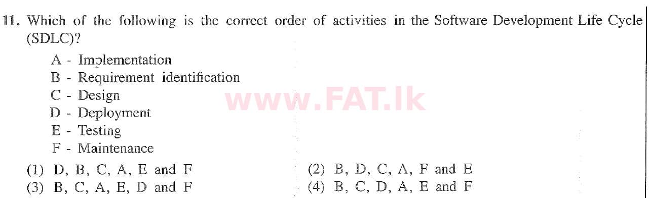National Syllabus : Ordinary Level (O/L) Information & Communication Technology ICT - 2020 March - Paper I (English Medium) 11 1