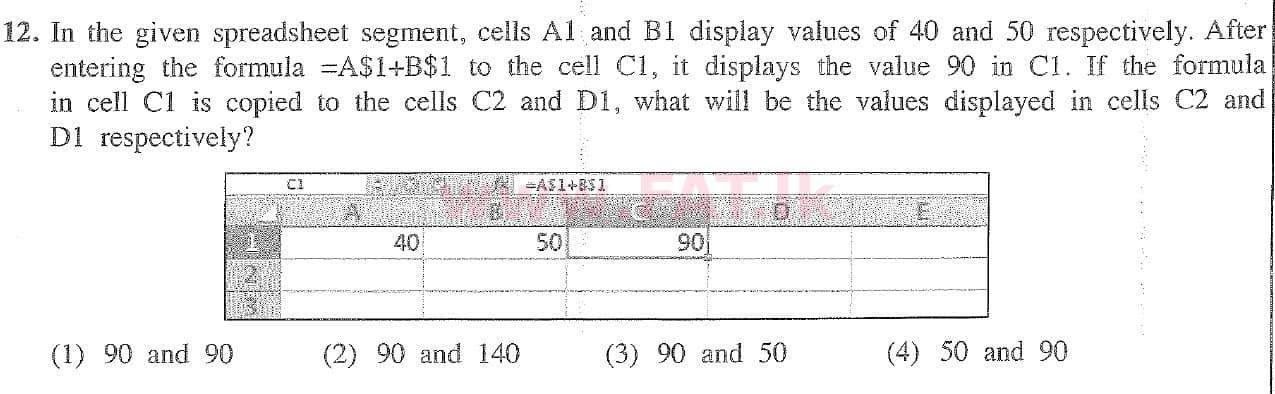 உள்ளூர் பாடத்திட்டம் : சாதாரண நிலை (சா/த) தகவல் தொடர்பாடல் தொழில்நுட்பம் - 2020 மார்ச் - தாள்கள் I (English மொழிமூலம்) 12 1